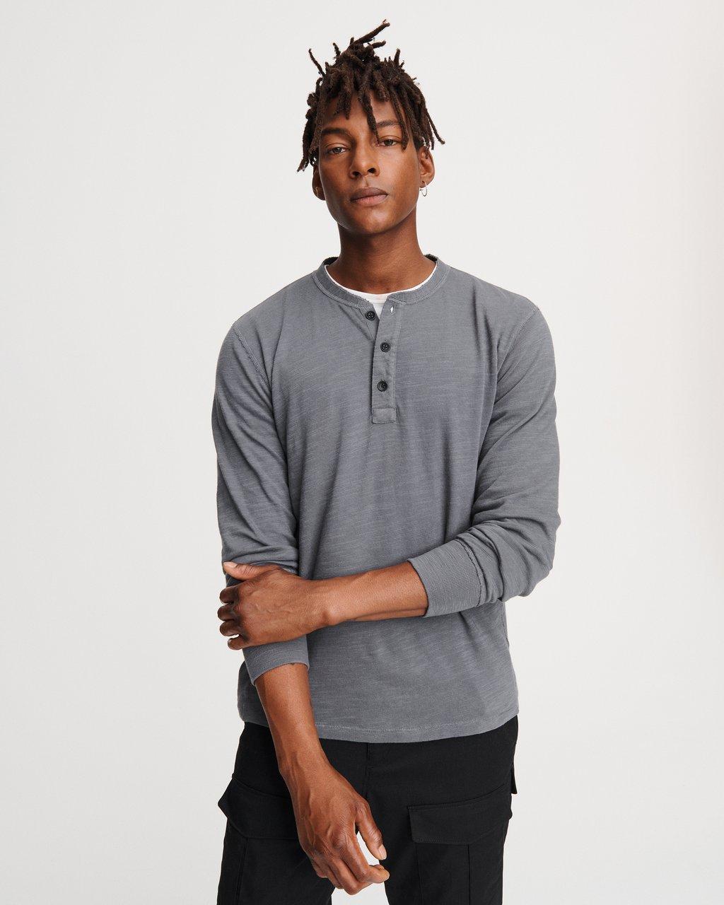 クラシック フレーム ロングスリーブ ヘンリー – DARK GREY | rag & bone